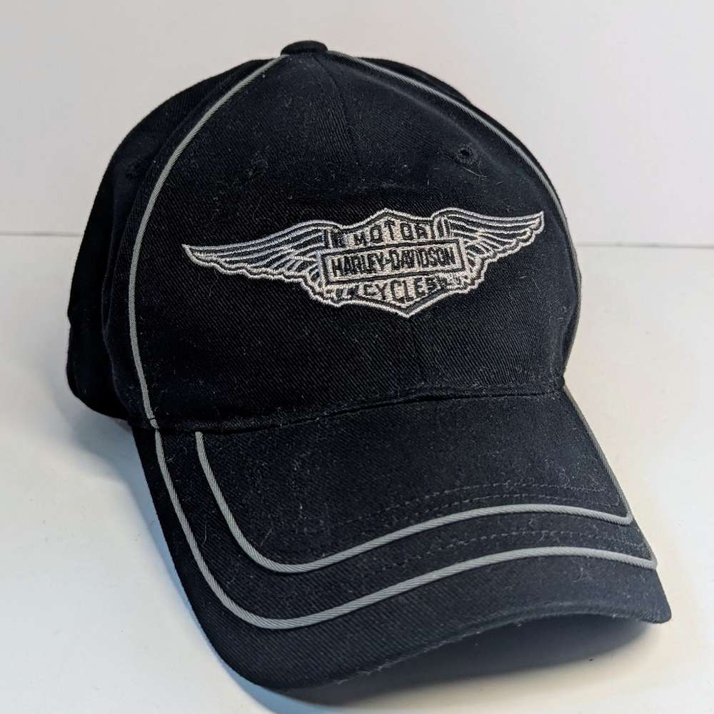 Harley-Davidson Embroidered Cap Black Size Small 100% Cotton Biker Motorcycle
